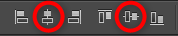 オブジェクトを画面中央に配置する場合に使用するボタン